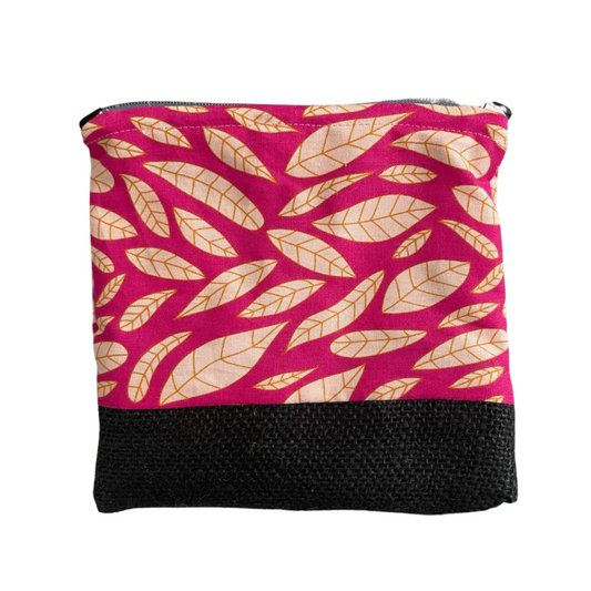 PINK LEAVES MAKEUP BAG