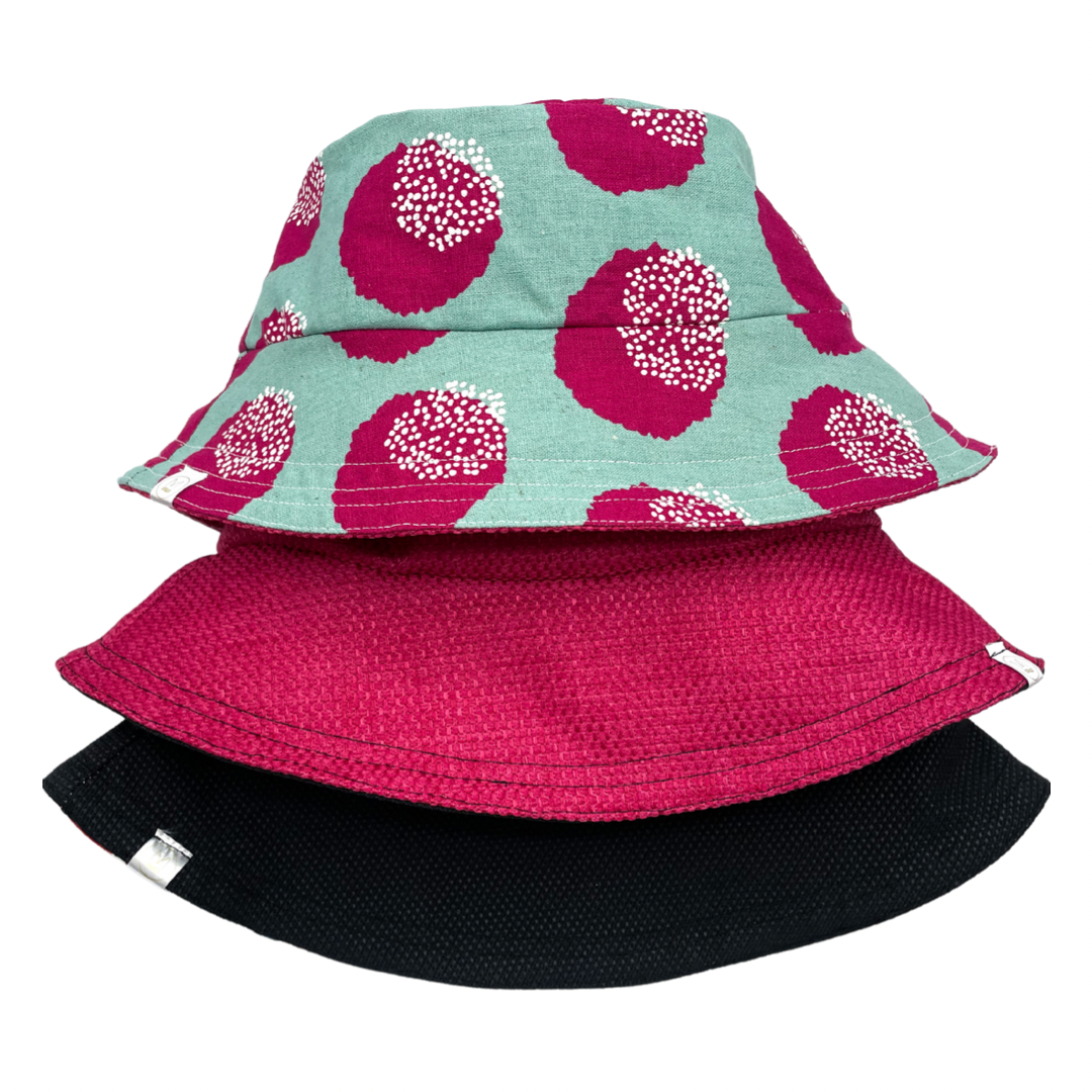 FUCSIA/CHAQUI PRINT BUCKET HAT