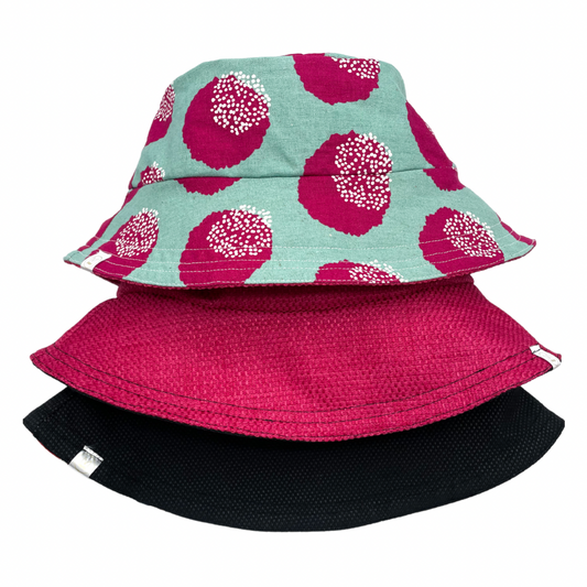 FUCSIA/CHAQUI PRINT BUCKET HAT